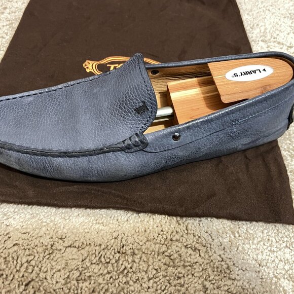 $769 Authentic TOD'S Made in ITALY Men's Blue Leather Moccasins Loafers Sz.10 - Picture 6 of 12